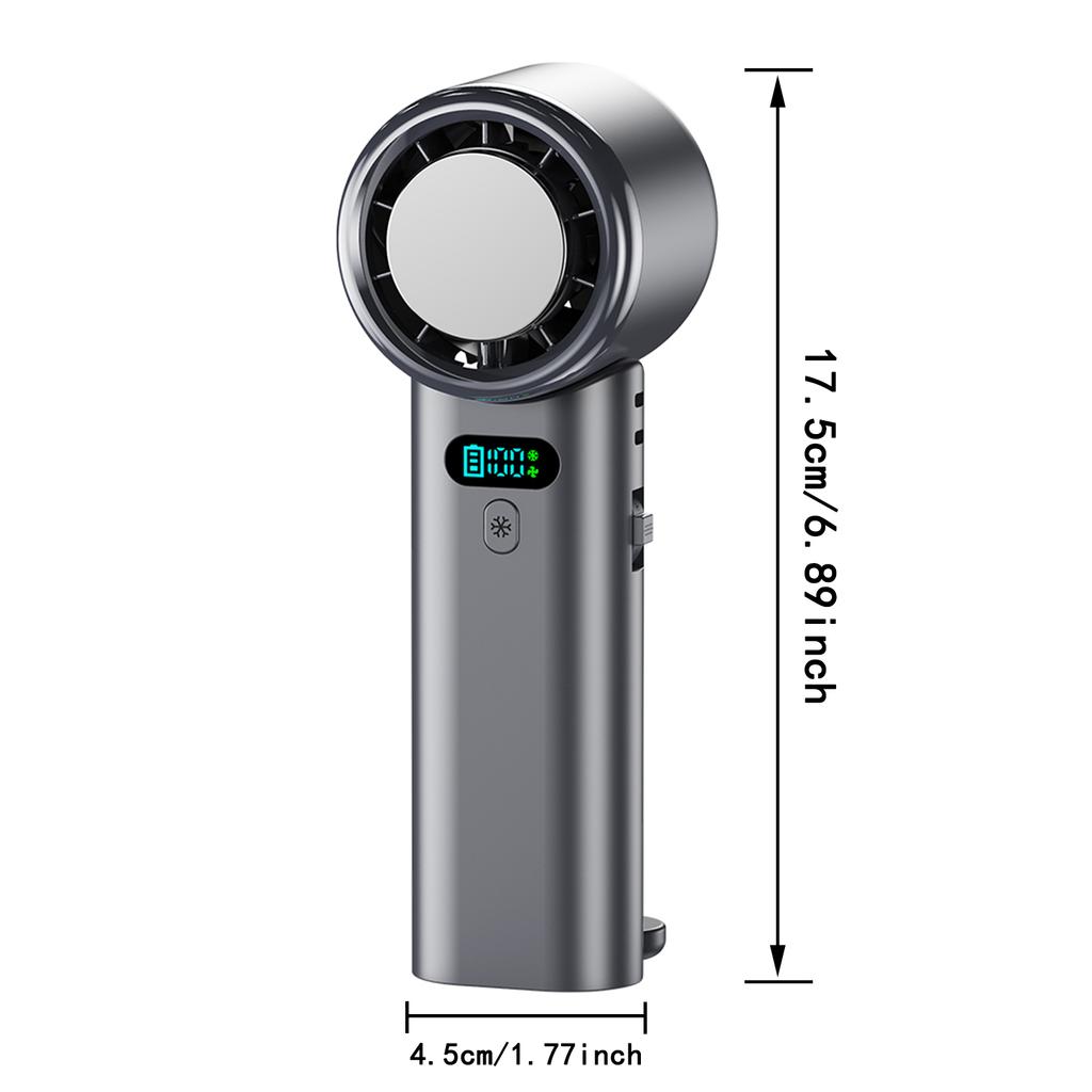 5200mAh Portable Mini Handheld Fan with LED Display Semiconductor Refrigeration 100 Speeds USB Rechargeable Battery Outdoor Fan
