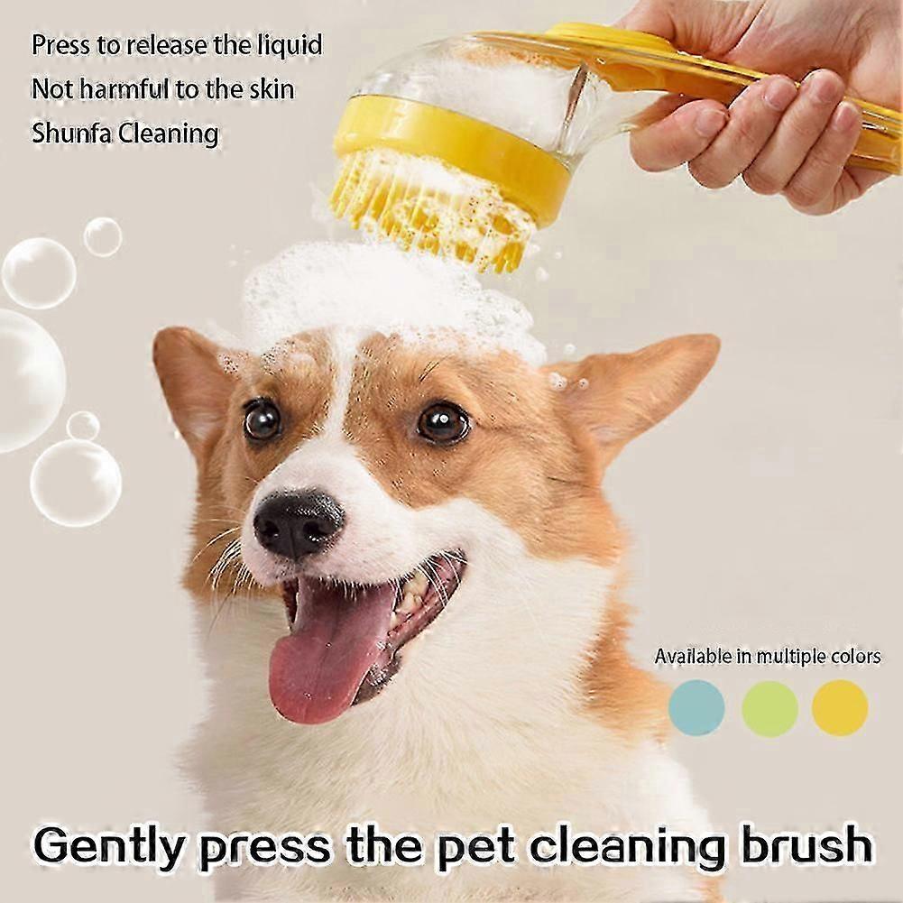 Pet Bathing Brush Long Handle Silicone Dog Brush Portable Pet Massage Brush for Small Medium Large Pet