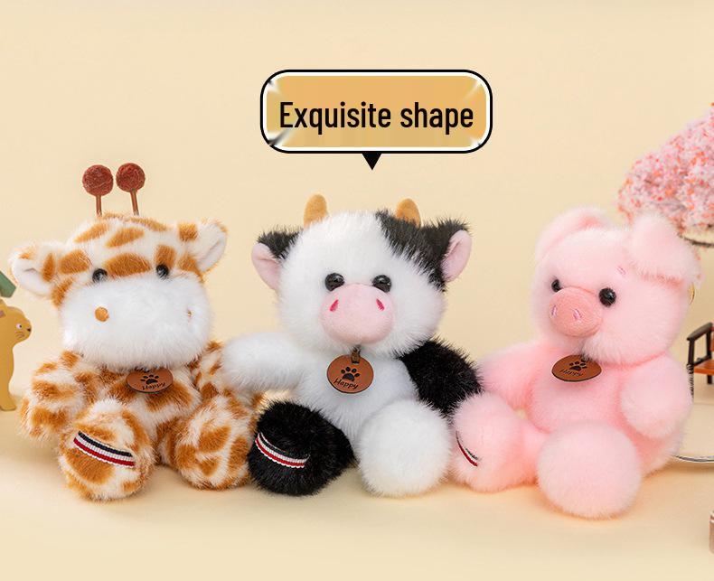Cute Bear, Wolf, and Dinosaur Plush Keychain – Student Gift Backpack Ornament