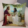 Vintage Jesus Christ Cushion Cover for Sofa Home Decor Colorful Cartoon Christ Savior Pillow Case Soft Plush Pillowcase xcm