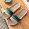 [Buy One Get One Free] Linen Slippers Women's Summer Indoor Thick-bottomed Non-slip Couple's Home Cotton and Linen Cool Slippers Men