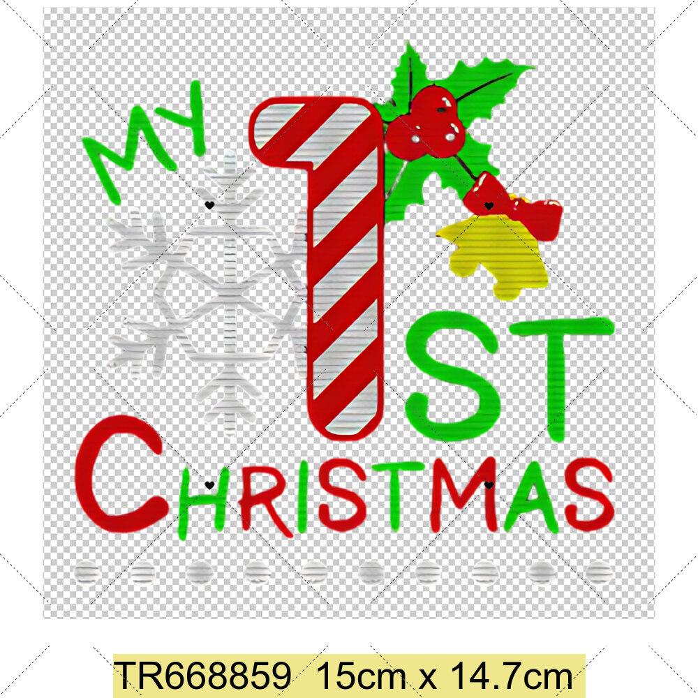 Mein Erstes Weihnachten Wärmeübertragungsaufkleber Weihnachten Thema Aufnäher für Nähzubehör DIY Kleidung Aufkleber Aufnäher