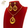 Dubai Bride Gold Jewelry Set: Necklace, Earrings & Pendant for Nigerian Weddings