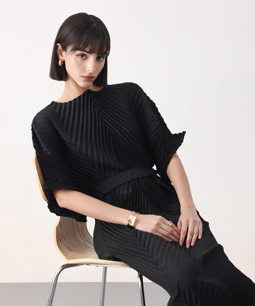 PLEATSMOOD Diamond Pleated Dress