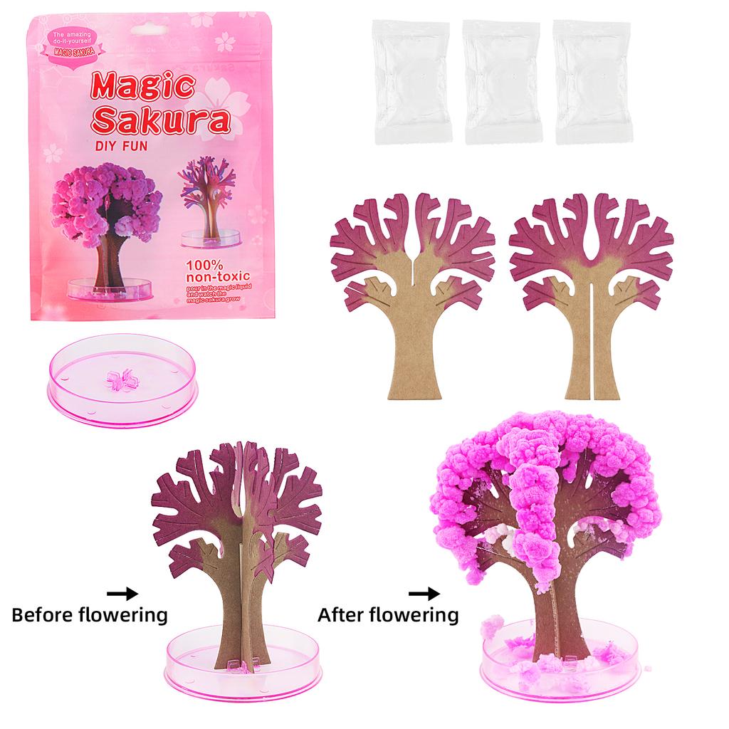 Paper Tree Blossoming Toy, Magic of Snowflake Blossoming, Watering Crystal Tree Scientific Experiment, Personally Witnessing