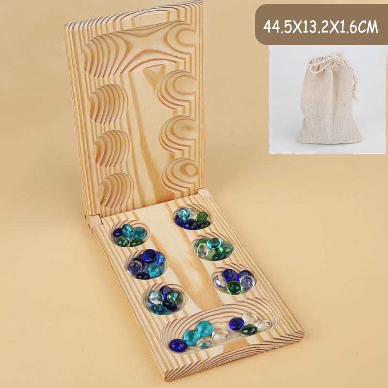 Mancala Board Game African Chess Strategy Puzzle Toy Children Educational Logical Thinking Folding Wooden Chess Party Table Game