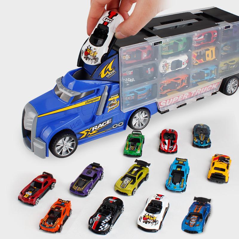 12 ST Barn Baby Tröghets- & Dra Tillbaka Billeksaker Plastmodellfordon För Barn Pojkar