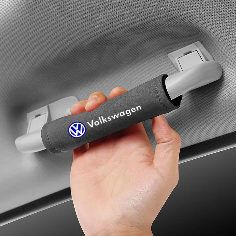 

Hot 1Pcs PU Leather Car Roof Handle Protection Pull Gloves Accessories For Volkswagen VW GTI Rline R Polo Golf Passat Magotan Ti 1 Pcs