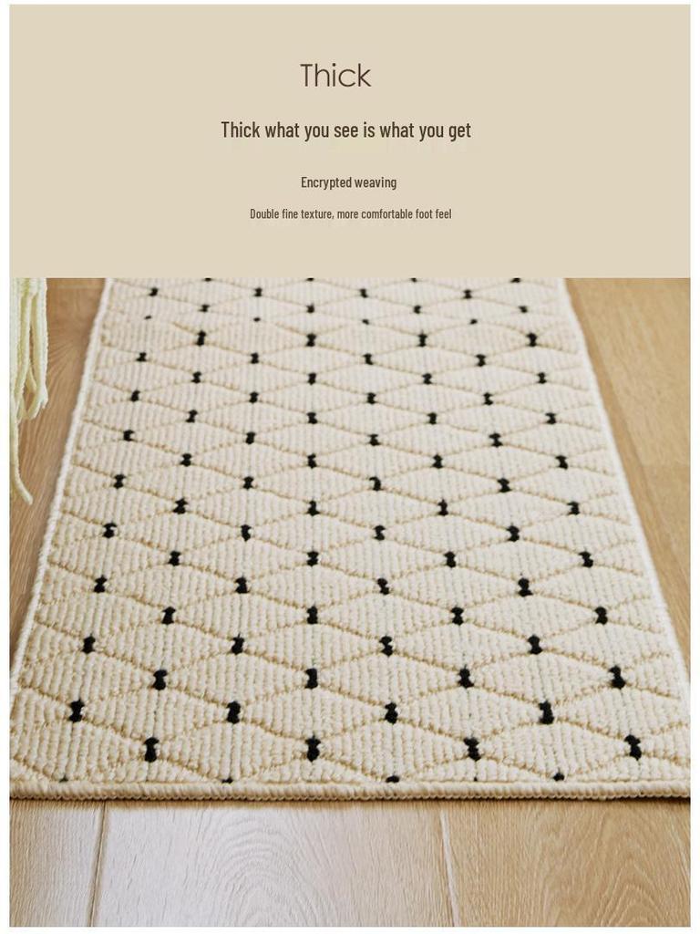 Tapis épais antidérapant en polypropylène pour table de chevet de chambre nordique moderne