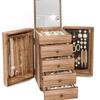 Wood Jewelry Box with Compartment Multilayer Jewellery Container Elegant Rings Earring Necklace Organizer for Women