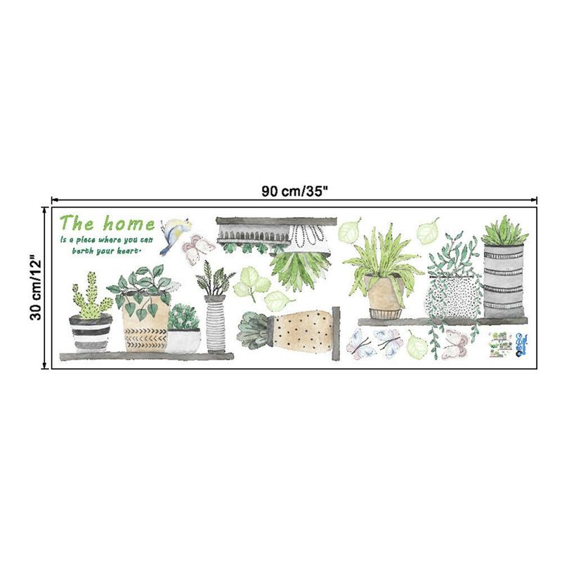 

Пасторальные свежие растения в горшках настенные наклейки литературная гостиная общежитие спальня украшения коридор крыльцо самоклеящиеся наклейки