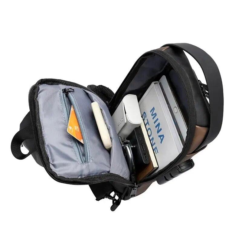 Anti-theft bag for men  Crossbody Package  Shoulder Bags  USB Charging  School  Short Trip  Messenger Bags