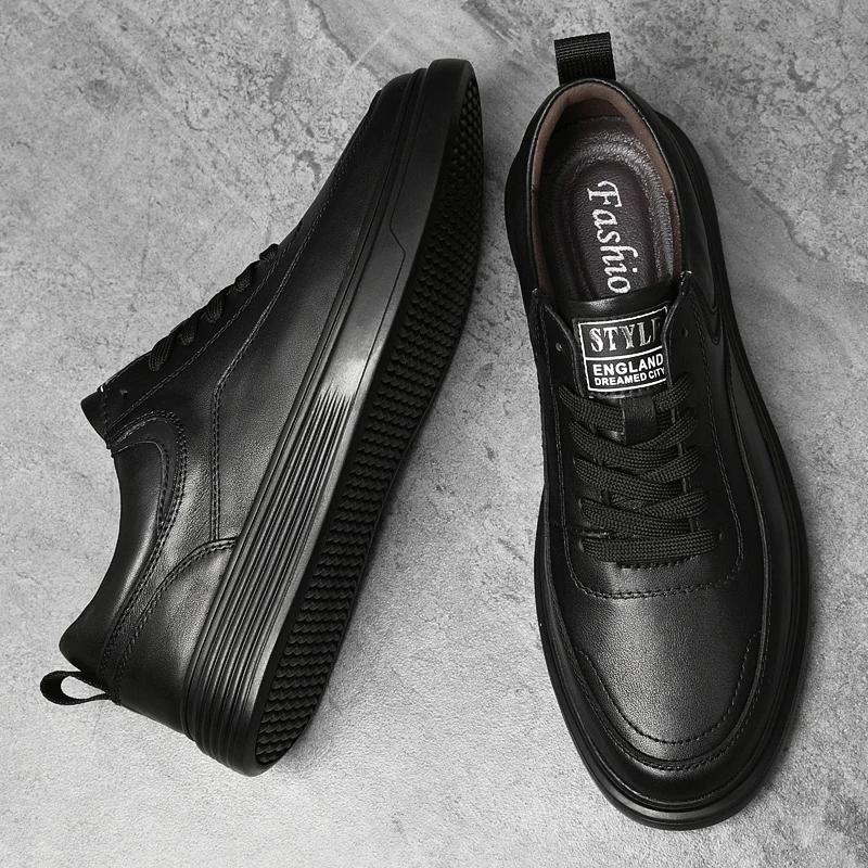 Модные мужские кроссовки из натуральной кожи для ходьбы — фото 5