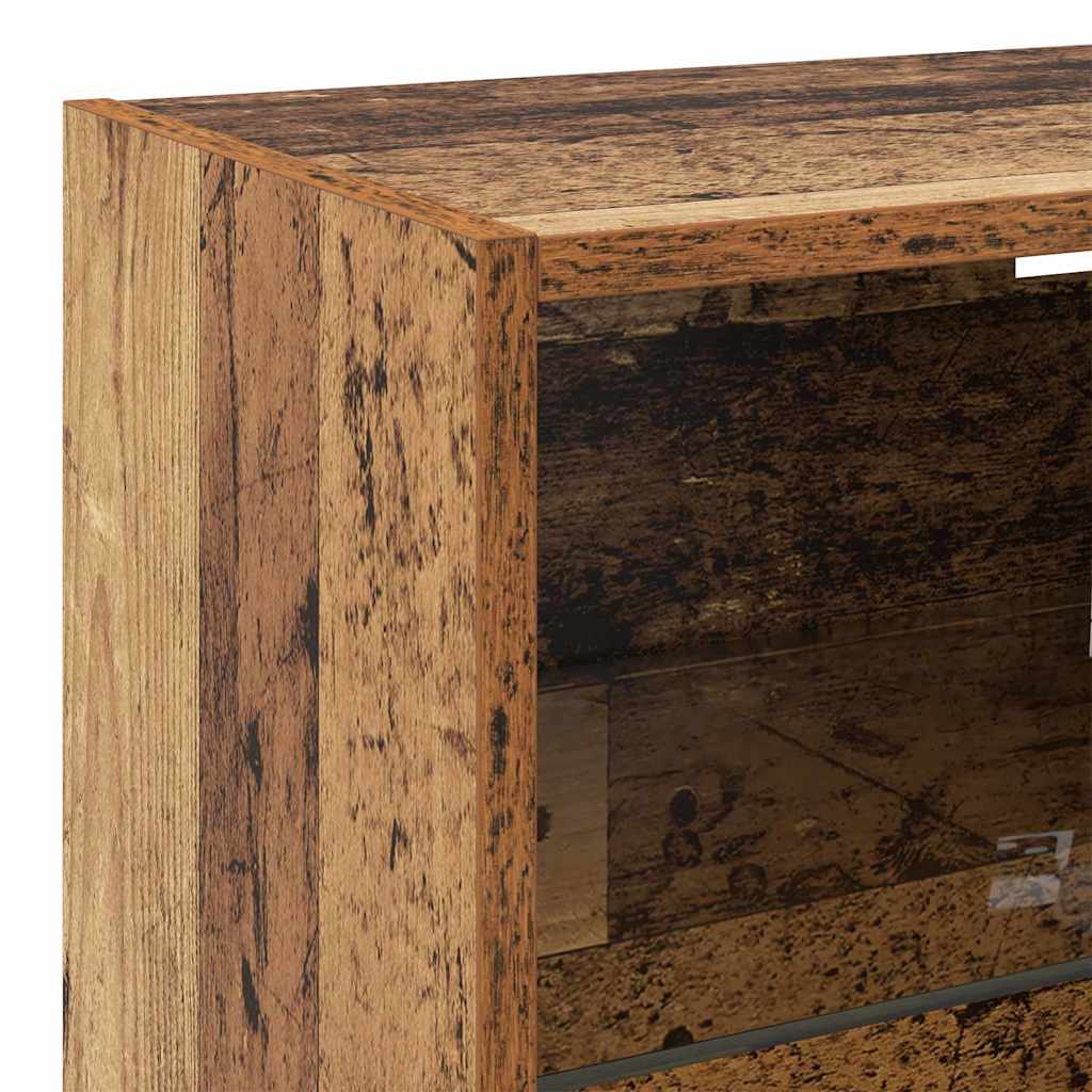 TV Wall Units with LED Lighting 5 pcs Reclaimed Wood Effect Particleboard