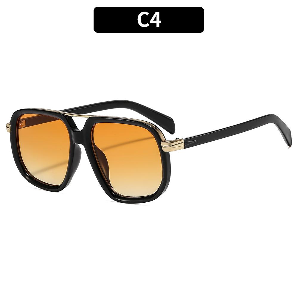 European American New Aviator Fashion Sunglasses Retro Trendy Square Frame Men's Driving Glasses UV400 Protection for Outdoor