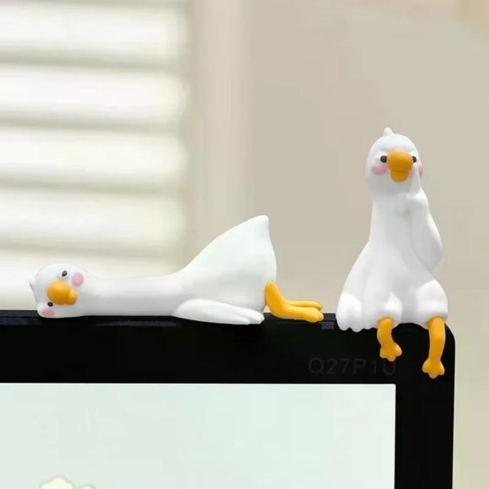 Mini Mini Duck Ornament Computer Display Duck Figurine Car Center Console Ornament Gift Idea