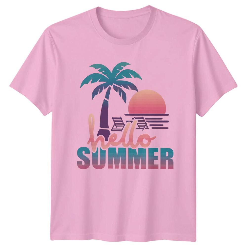 Hello Summer Beach Travel Unisexs TShirt Unisexs Tee Graphic Unisex Top