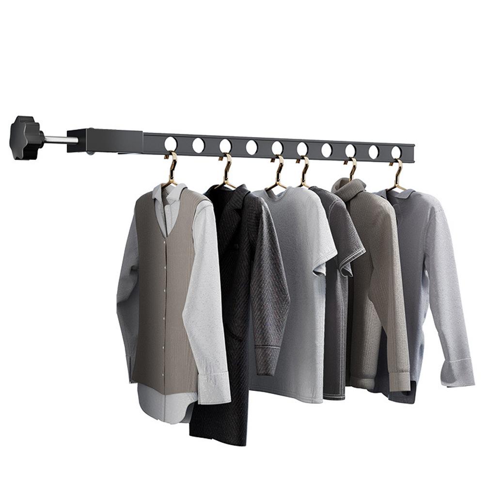 

Metal No Punching Clothes Drying Rack Multi-Functional Stable Clothing Rod For Balcony Home чёрный