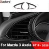 For Mazda 3 Axela - 2024 2025 Carbon Fiber Car Front Side Air Condition Vent Outlet Cover Trim Interior Accessories