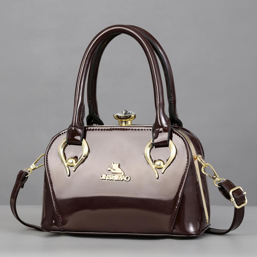 Women's Bag Bright Leather Mirror Handbag Shoulder Bag Fashionable Atmosphere Women's Bag Dinner Bag