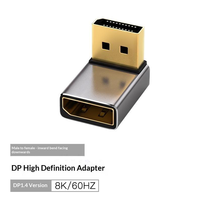 Right Angle DP 1.4 Adapter DisplayPort Male to Female 90 Degree Connector for Home Office PC Laptop Monitor Connection