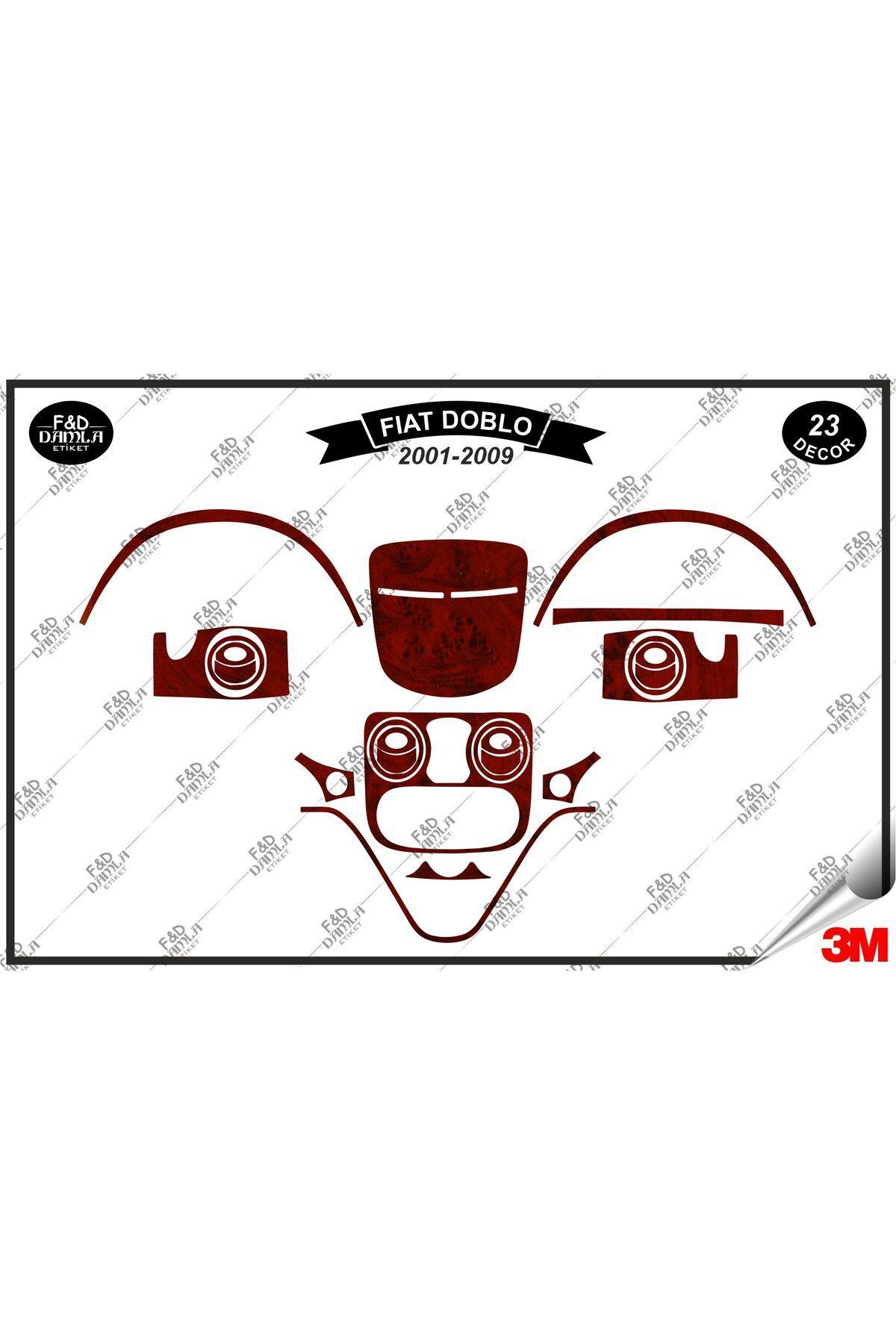 

Fiat Doblo 2001-2009 Torpido Konsol Trim Göğüs Maun Kaplama Set 23 Parça Maun