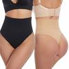 Women's High Waisted Thong Seamless No Show Tummy Control Underwear Sexy Breathable Body Shaper Panties