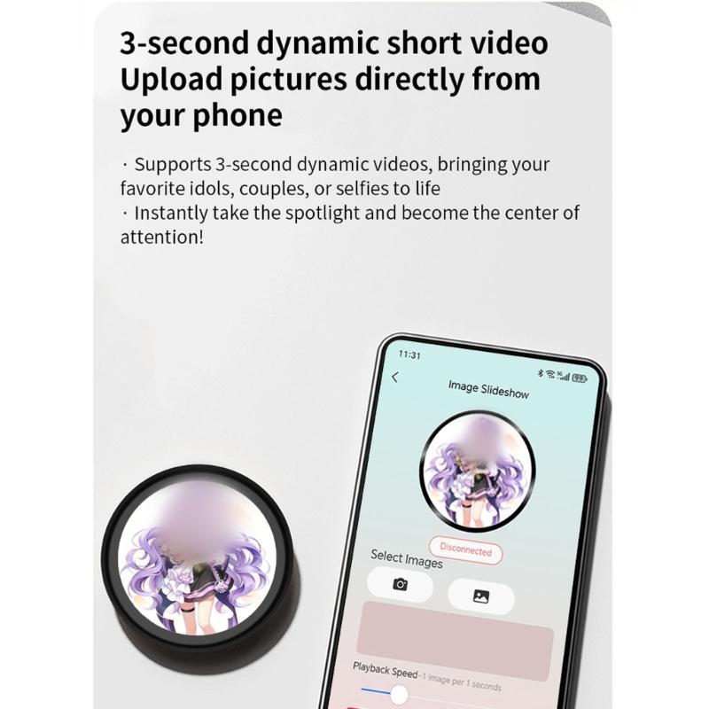 Electronic Animes Badges Pin for Backpacks Digital Photo Pixels Display Decors Funny Digital Animes Badges Birthday Gift
