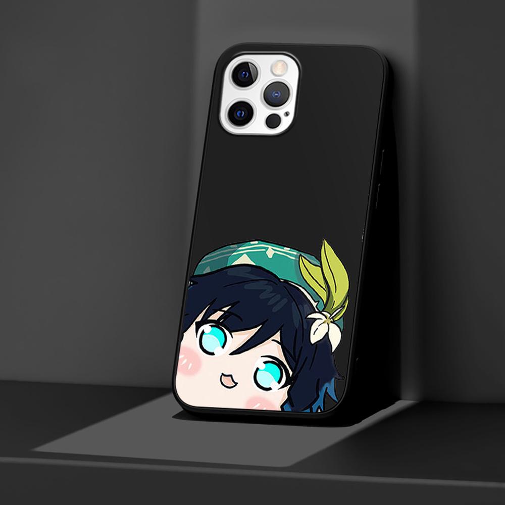 Phone Case for Apple iPhone 14 11 13 Pro Max 12 Mini XR 7 8 + SE 2020 XS 6 6s Plus 5 5s Genshin Impact Anime Cute Silicone Cover