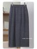 Women's High-Waist Knitted Bodycon Midi Skirt with Slit - Autumn/Winter 2024