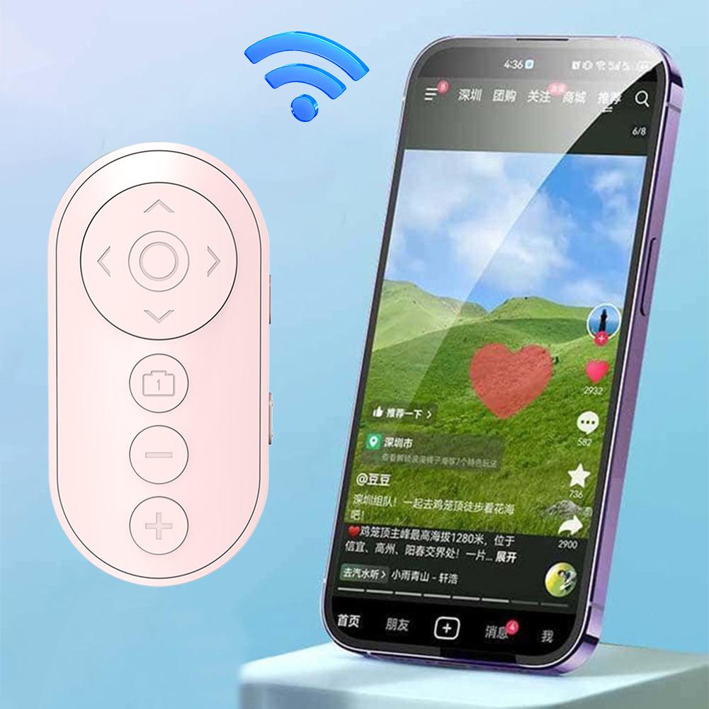 Smartphone Remote Clicker with Zoom Page Turner Clicker Wireless Video Scrolling Remote for Photo and Vlogging