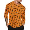 Halloween Print Raglan Sleeve Men's Long Sleeve Top
