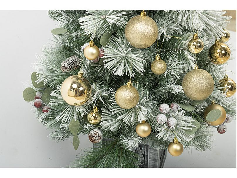 Festive 6CM Gold & 8CM Silver Christmas Balls - Shiny & Matte Hanging Tree Ornaments
