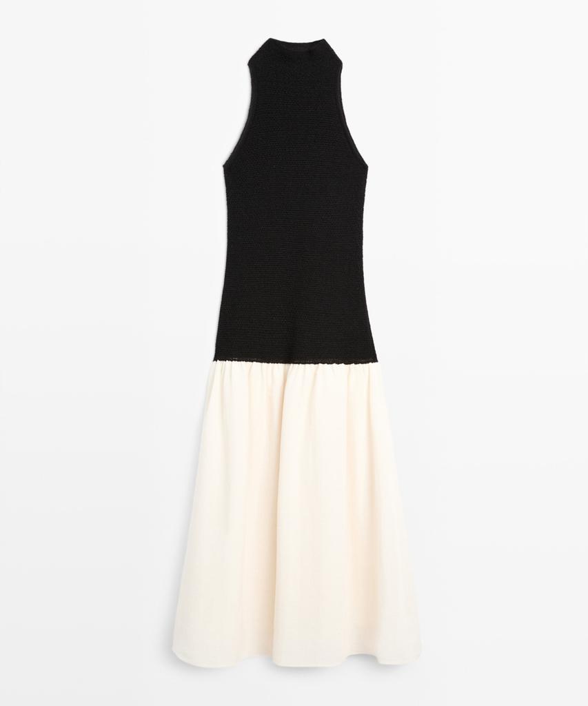 Masimodutti Combination Midi Dress