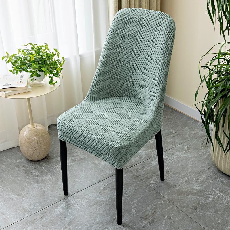 New Large Curved Semi-pack Elastic Dining Table and Chair Cover Semi-circular Household Chair Cover Cushion Backrest Integrated Chair