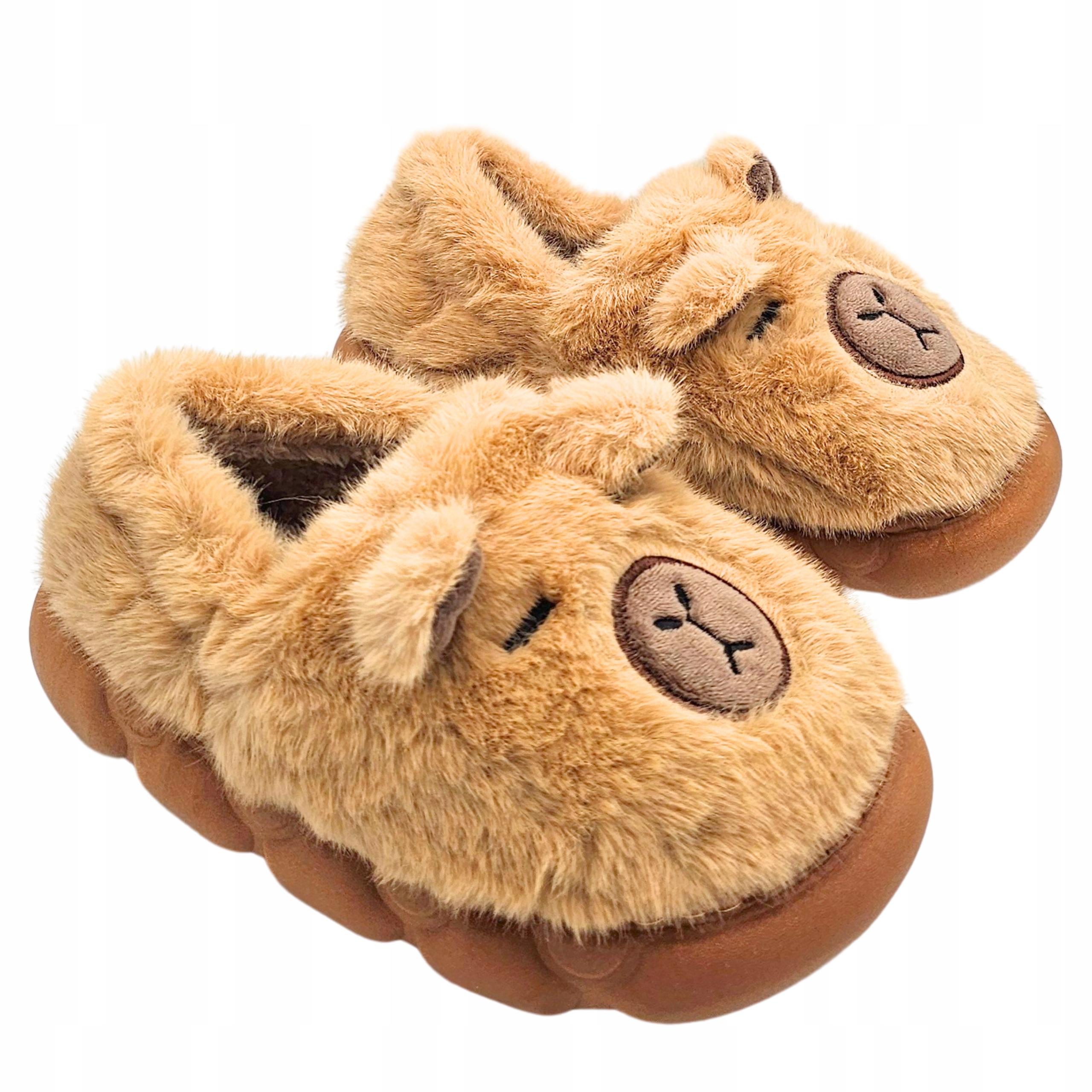 Capybara Winter Pantoffels Capybara Kinderen Warm Zacht Pantoffels Maat 32-33 beige
