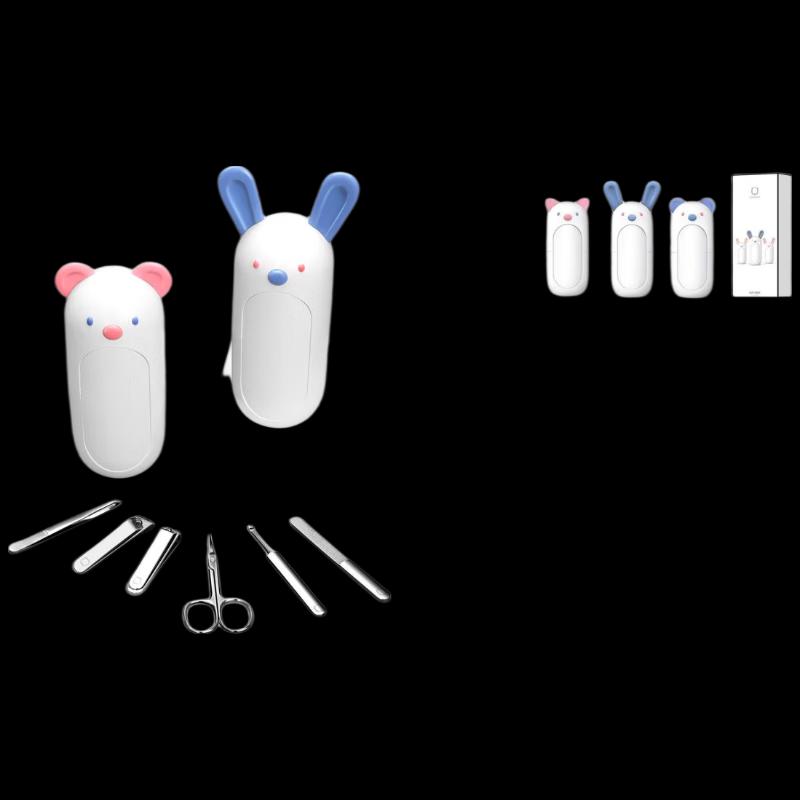 Qisu Safe Baby & Adult 6-Piece Nail Care Set розовый