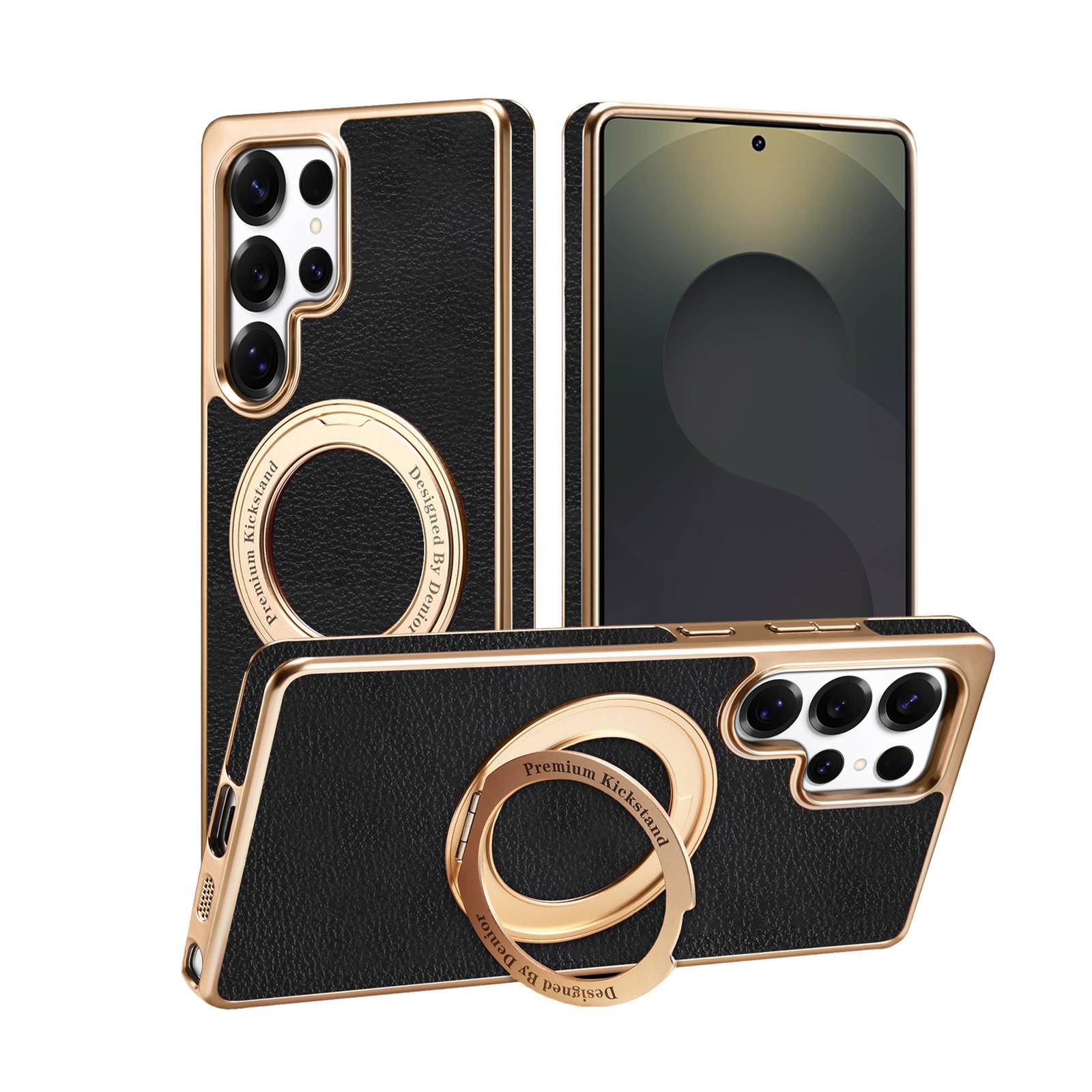 

Samsung S26 Ultra Faux Leather Protective Case with Stand S26 чёрный