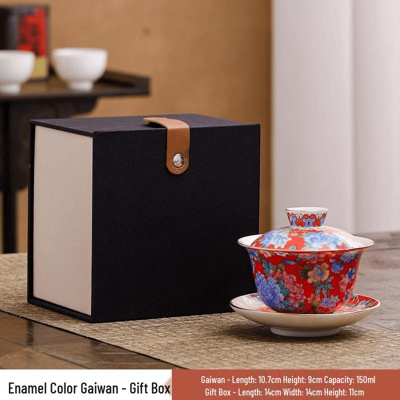 Chaxun Enamel Sancai Gaiwan
