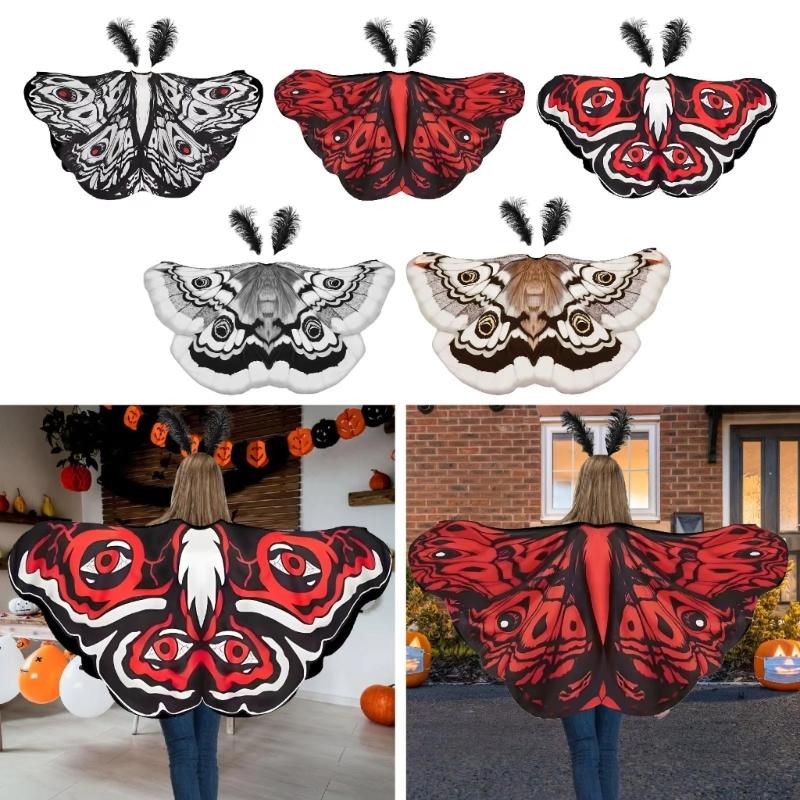 Elegant Moth Themed Costume Polyester Butterfly Wing Shawl Perfect For Halloween Event And Themed Parties