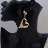 Punk Golden Metal Heart Drop Earrings for Women Vintage Statement Dangle Earrings Trendy Geometry Party Zircon Gifts