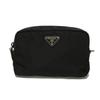 Used Vera Pouch 11569 1NE021 067 F0002 7931 Black Saffiano Silver Triangle Logo Nylon Nero Unisex from Japan AUTHENTIC