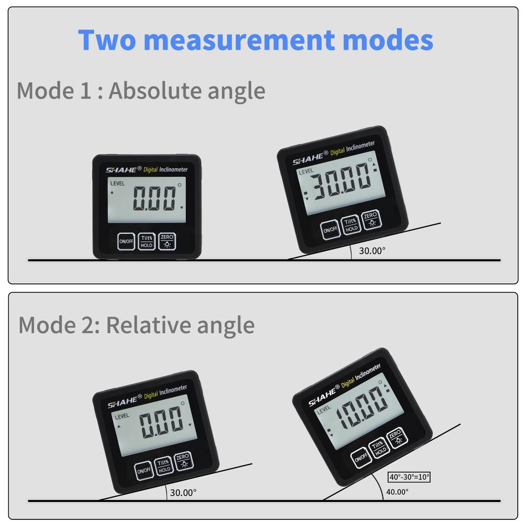 Magnetic Digital Inclinometer Level Box Aluminum Alloy Angle Meter Finder Protractor