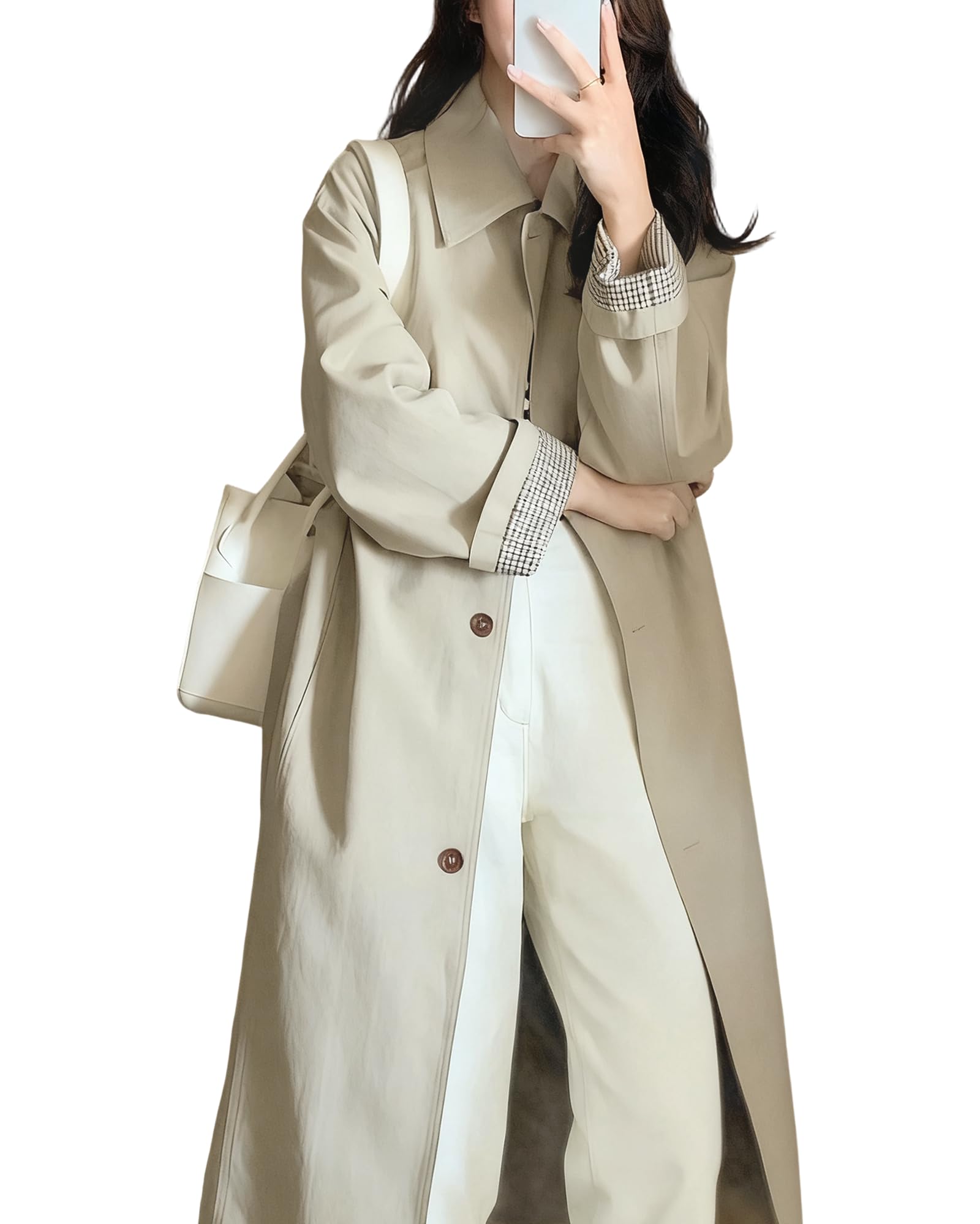 Kayiyasu Autumn Trench Solid Color with a Perfect for and and Available in Plus Perfect for and Formal Simple Available in Sizes Women s Coat,
