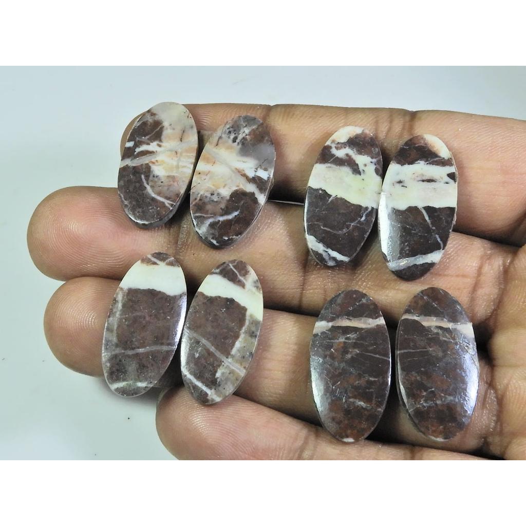 12X24-12X24MM Natural Zebra Jasper Match Pair Oval Loose Gemstone 4Pair Lot A-158