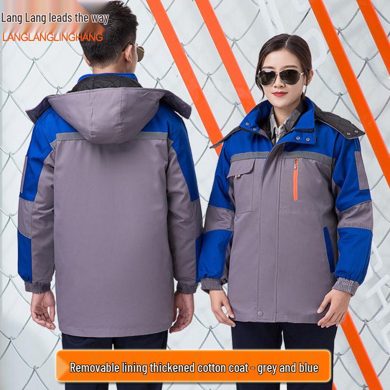 Winter Workwear Cotton Padded Jacket: Cold-Proof, Reflective, Warm Protection for Freezer Storage