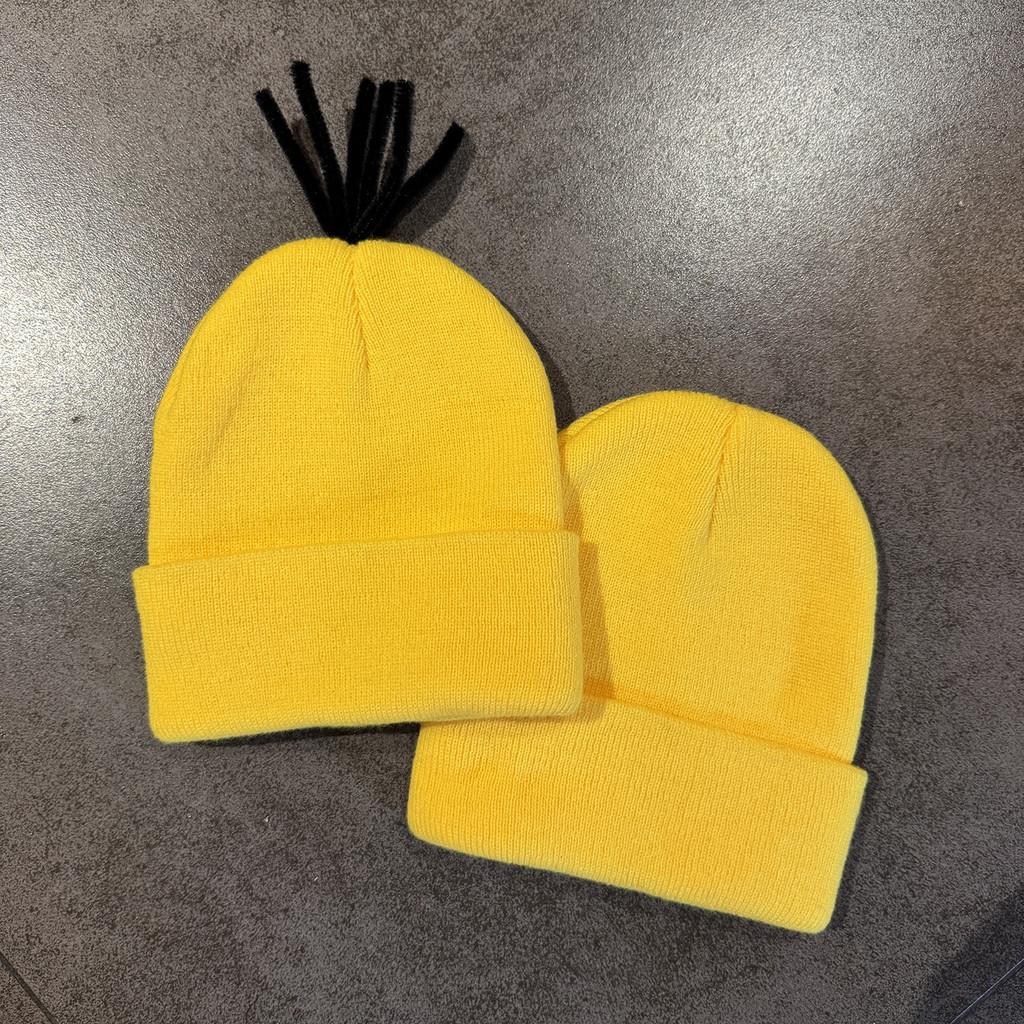 Warm Minions Cartoon Knit Hat With Acrylic Fabric For Street And Cosplay Events