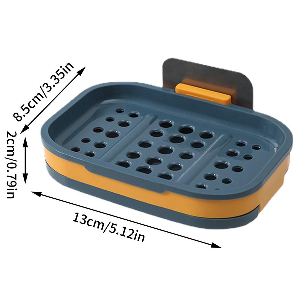 Suction Cup Wall Mounted Soap Box Creative Drain Rack Shower Soap Dish Holder Double-layer Draining Soap Saver For Bathroom Tile
