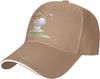 Cute Hippo On Swing Cartoon Baseball Cap Adjustable Polyester Outdoor Golf Hat for Unisex Adults