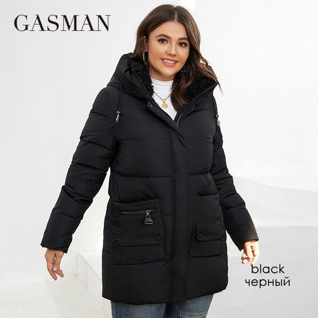 Gasman 2022 Fashion Down Jacket Women's Plus Size Short Casual Hooded Pocket Parkas Women Female Coat Outwear GM-82211